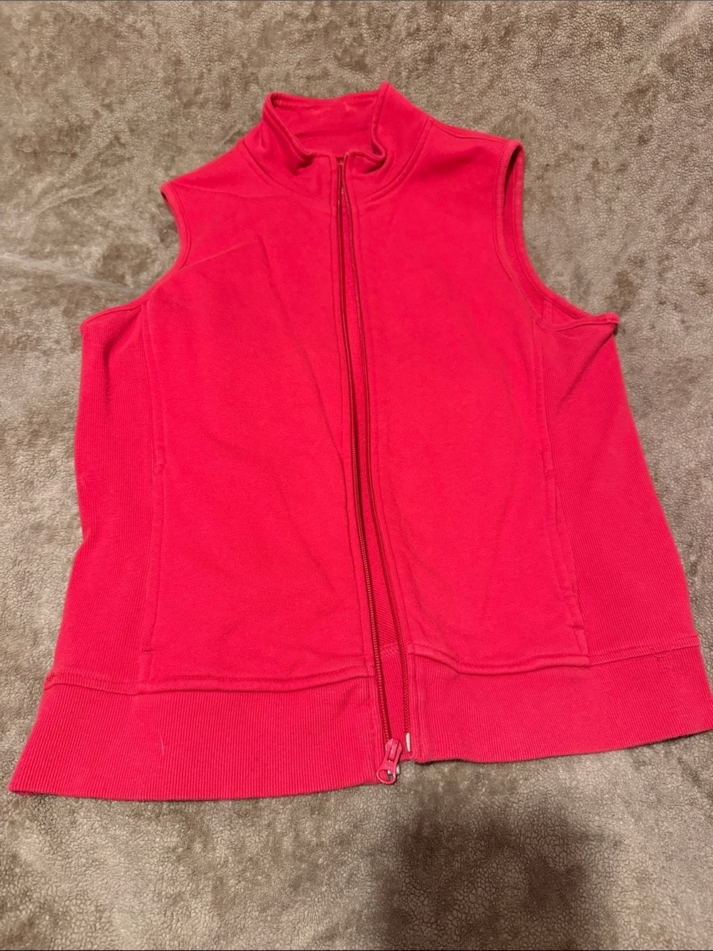 L.L. Bean Girls' Bright Pink Sleeveless Zip Fleece Vest